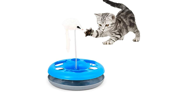 Cat Track Toy Round With Mouse