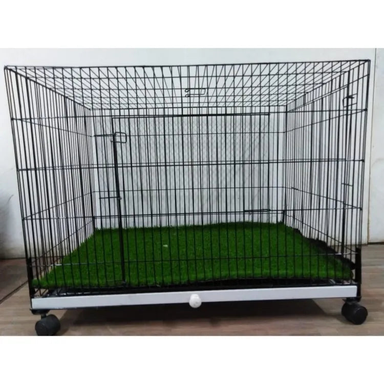 Cat Cage 3x2x2 10 no wire With Grass Carpet & Wheels