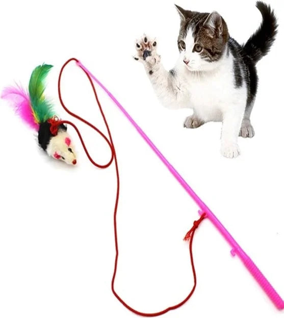 Cat Toy Stick With Mouse